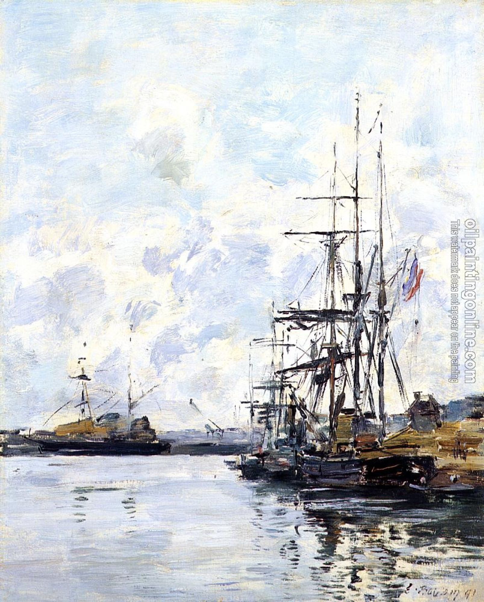 Boudin, Eugene - Port, Sailboats at Anchor